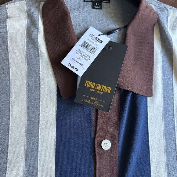 Todd Snyder Silk Cotton Short Sleeve Sweater Polo NWT - Picture 2 of 3